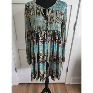 Fashion Fuse Midi Boho Dress Womens Size Med